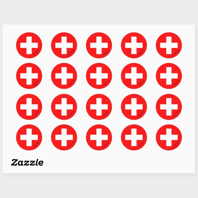Switzerland & Swiss flag patriots, holiday /sport Classic Round Sticker (Sheet)