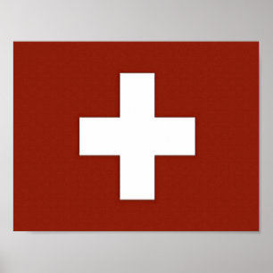 Switzerland - Swiss Flag - Poster
