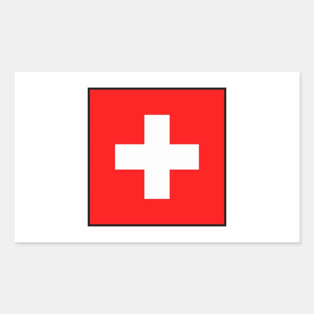 Switzerland - Swiss Flag Rectangular Sticker (Front)