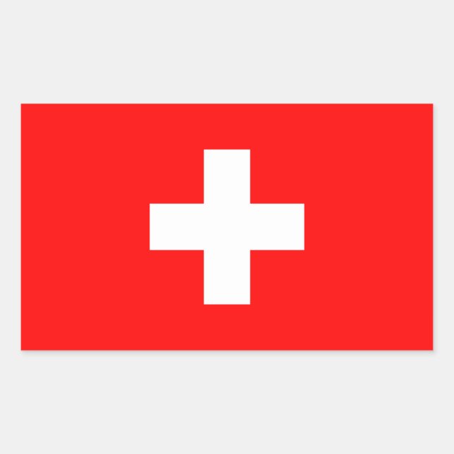 Switzerland - Swiss Flag Rectangular Sticker (Front)
