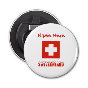 Switzerland Swiss Flag Red Personalisation  Bottle Opener
