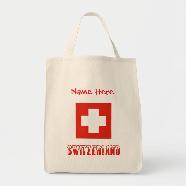 Switzerland Swiss Flag Red Personalised Tote Bag (Front)