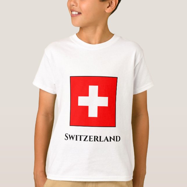 Switzerland (Swiss) Flag T-Shirt (Front)