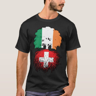 Switzerland Swiss Irish Ireland Tree Roots Flag T-Shirt