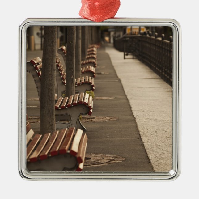 Switzerland, Ticino Canton, Lugano. Lakefront Metal Tree Decoration (Front)