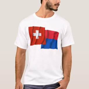 Switzerland & Ticino Waving Flags T-Shirt
