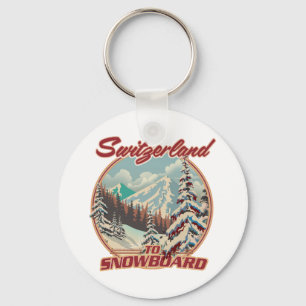Switzerland to Snowboard Key Ring