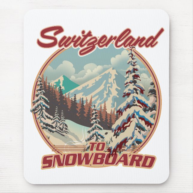 Switzerland to Snowboard Mouse Mat (Front)