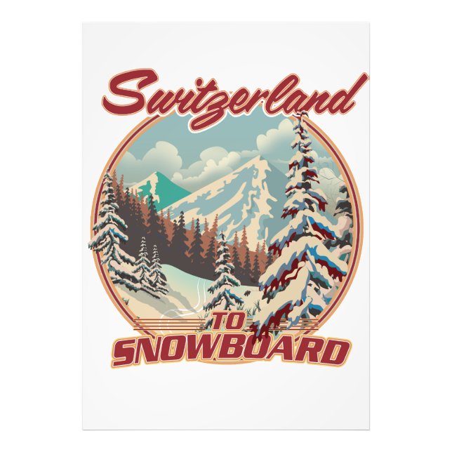 Switzerland to Snowboard Photo Print (Front)