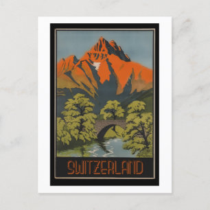 Switzerland, Travel Destination, Vintage Style Postcard