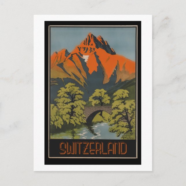 Switzerland, Travel Destination, Vintage Style Postcard (Front)