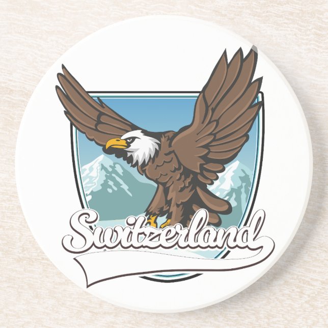Switzerland Travel Logo Coaster (Front)