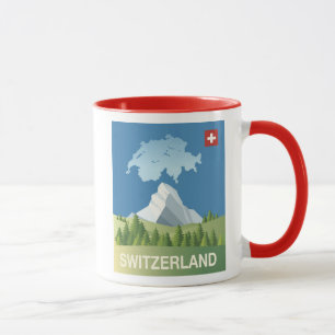 Switzerland Travel Poster Mug
