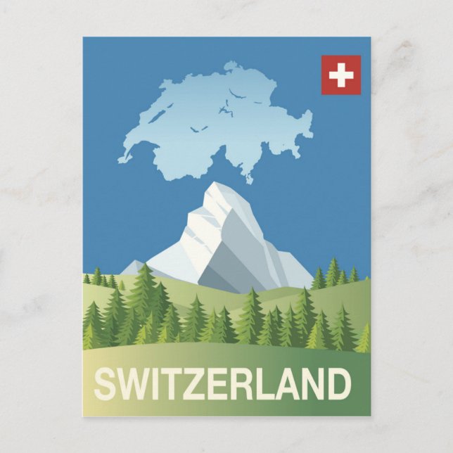 Switzerland Travel Poster Postcard (Front)