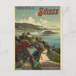 Switzerland Travel Poster Postcard