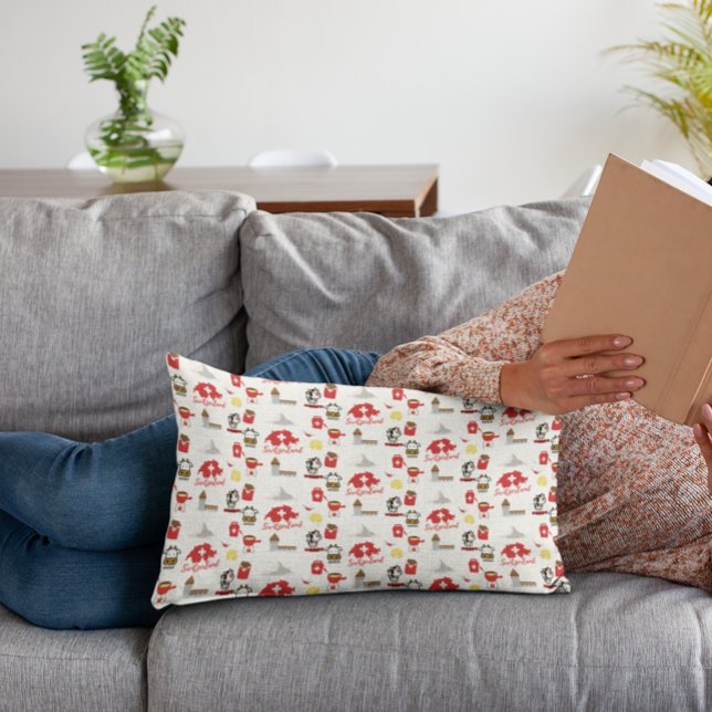 Switzerland Travel Souvenirs Inspired Pattern Decorative Cushion (Creator Uploaded)