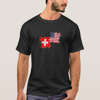 Switzerland Usa Love Roots Swiss American Flag T-Shirt