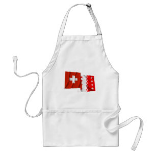 Switzerland & Valais Waving Flags Standard Apron