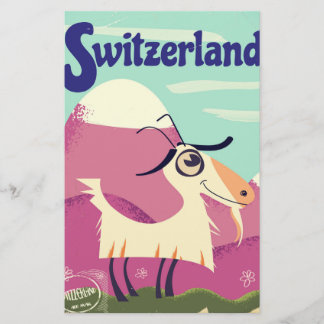 Switzerland Vintage style travel poster Stationery