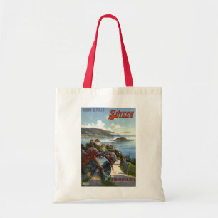 Switzerland Vintage Swiss Tourism Travel Poster Tote Bag