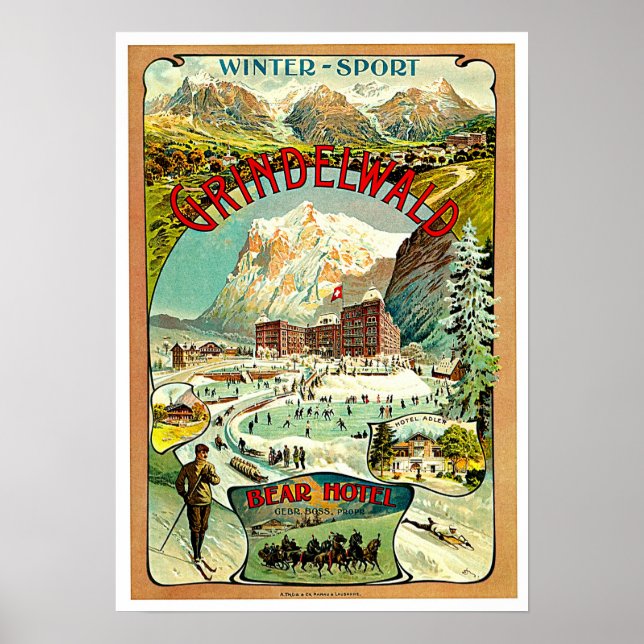 Switzerland Vintage Travel Art Poster (Front)