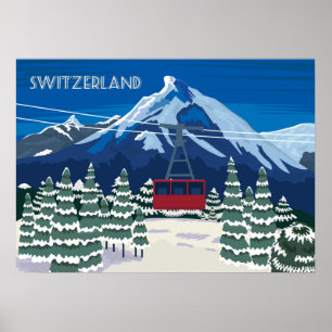 Switzerland Vintage Travel Poster