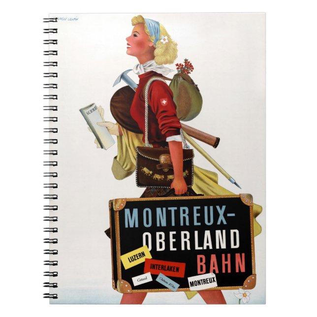 Switzerland Vintage Travel Poster Notebook (Front)