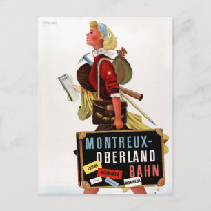 Switzerland Vintage Travel Poster Postcard