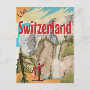 Switzerland Vintage Travel Poster Postcard