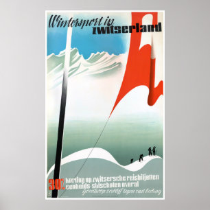 Switzerland Vintage Travel Poster Restored