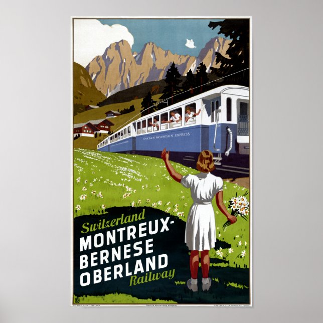 Switzerland Vintage Travel Poster Restored (Front)