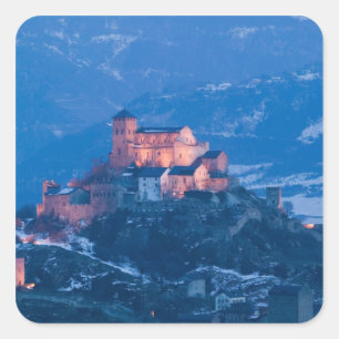 SWITZERLAND, Wallis/Valais, SION: Basilique de Square Sticker