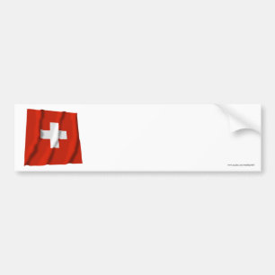 Switzerland Waving Flag Bumper Sticker