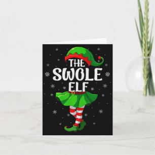 Swole Elf Christmas Girls Women Elf Squad Xmas Fam Card