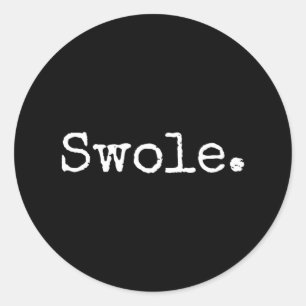 Swole. Funny Weight Lifting Classic Round Sticker