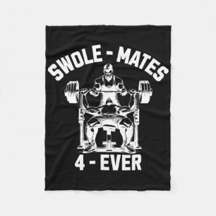 Swole-mates 4-ever Funny Gym Partner Lifting Fleece Blanket