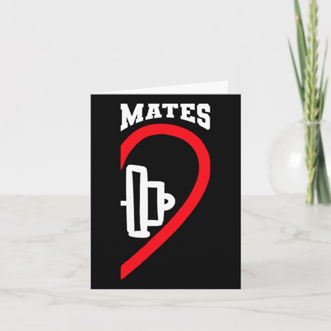 Swole Mates Cute Workout Matching Couples Valentin Card (Front)