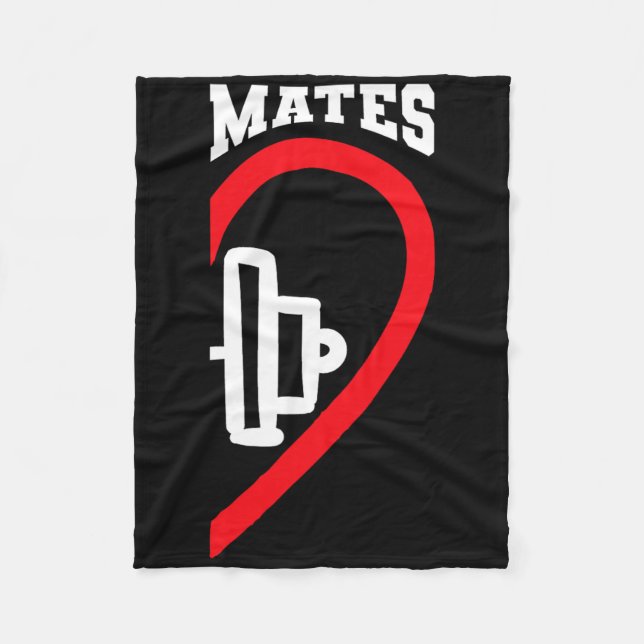 Swole Mates Cute Workout Matching Couples Valentin Fleece Blanket (Front)