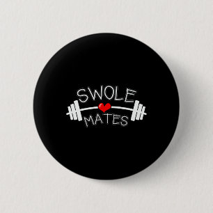 Swole Mates Matching Couples Workout Gym Partner V 6 Cm Round Badge
