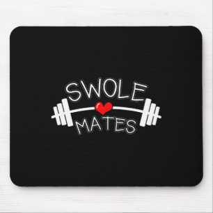 Swole Mates Matching Couples Workout Gym Partner V Mouse Mat