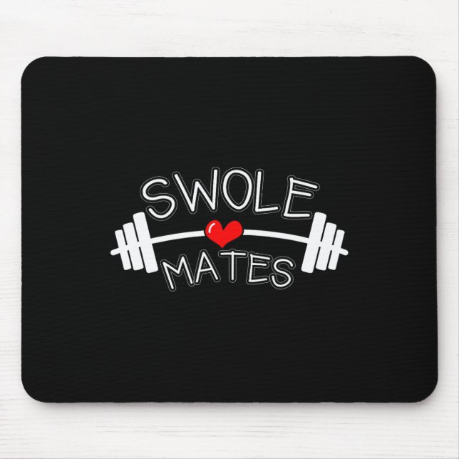 Swole Mates Matching Couples Workout Gym Partner V Mouse Mat (Front)