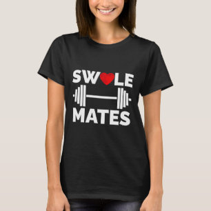 Swole Mates Matching Couples Workout Gym Partner V T-Shirt