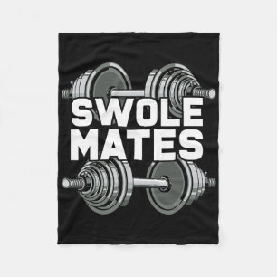 Swole Mates Powerlifting Gym Workout Swole Gainz  Fleece Blanket