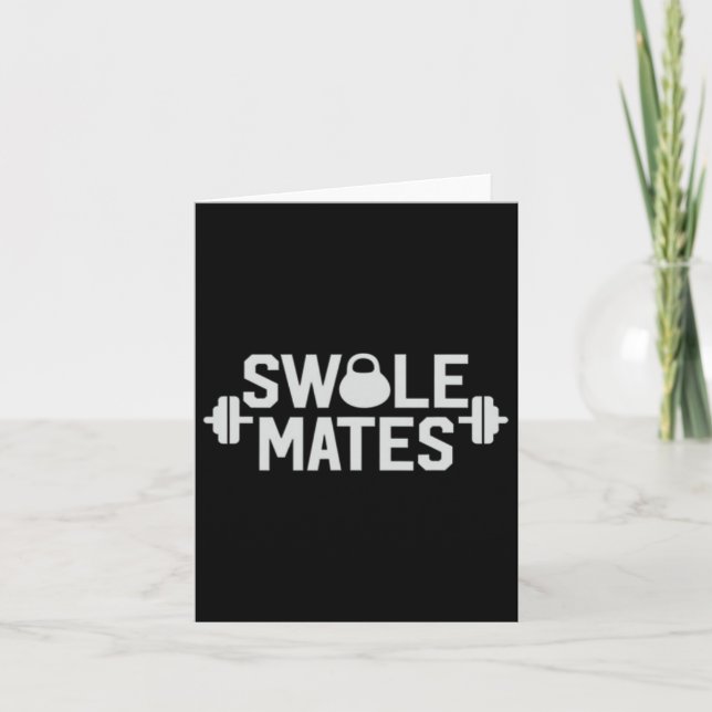 Swole Mates Swolemates Funny Couples Workout Gear  Card (Front)