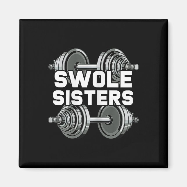 Swole Sisters Powerlifting Gym Workout Swole Gainz Magnet (Front)