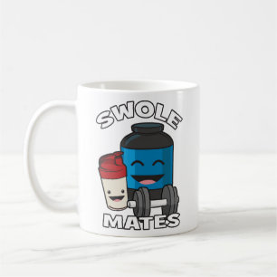 SWOLEMATES Funny Protein Bodybuilding Motivational Coffee Mug