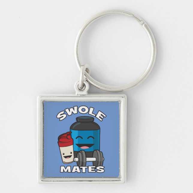 SWOLEMATES Funny Protein Bodybuilding Motivational Key Ring (Front)
