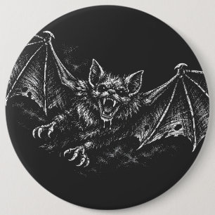 Swooping Bat - by BurnsInHell 6 Cm Round Badge