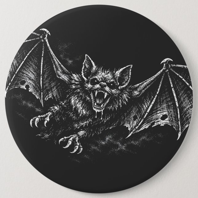 Swooping Bat - by BurnsInHell 6 Cm Round Badge (Front)