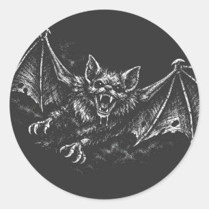 Swooping Bat - by BurnsInHell Classic Round Sticker